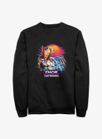 Marvel Thor: Love And Thunder Synthwave Sunset Sweatshirt