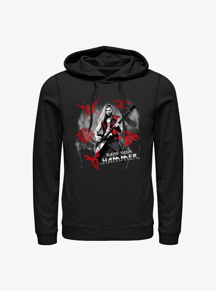 Marvel Thor: Love And Thunder Rock God Raise Your Hammer Hoodie