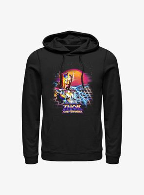 Marvel Thor: Love And Thunder Synthwave Sunset Hoodie
