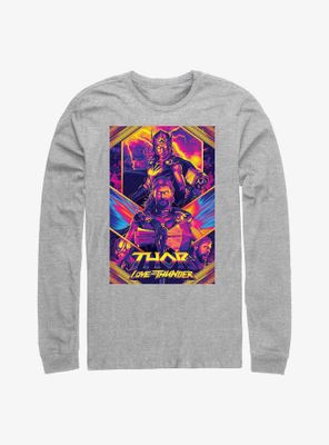 Marvel Thor: Love And Thunder Neon Poster Long Sleeve T-Shirt