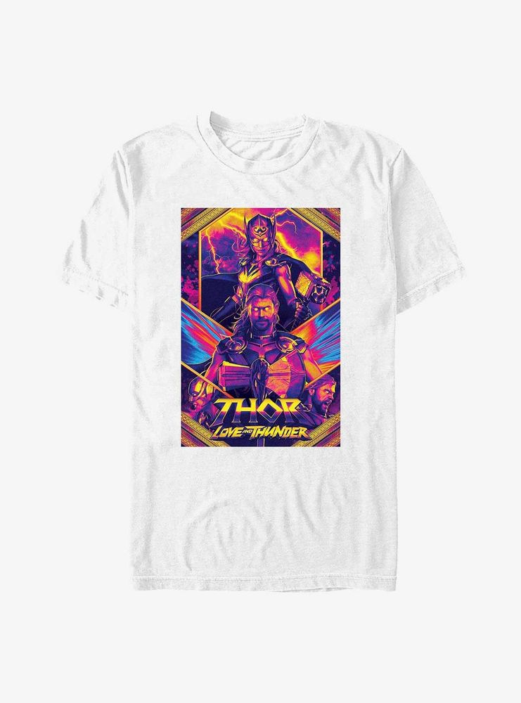 Marvel Thor: Love And Thunder Neon Poster T-Shirt
