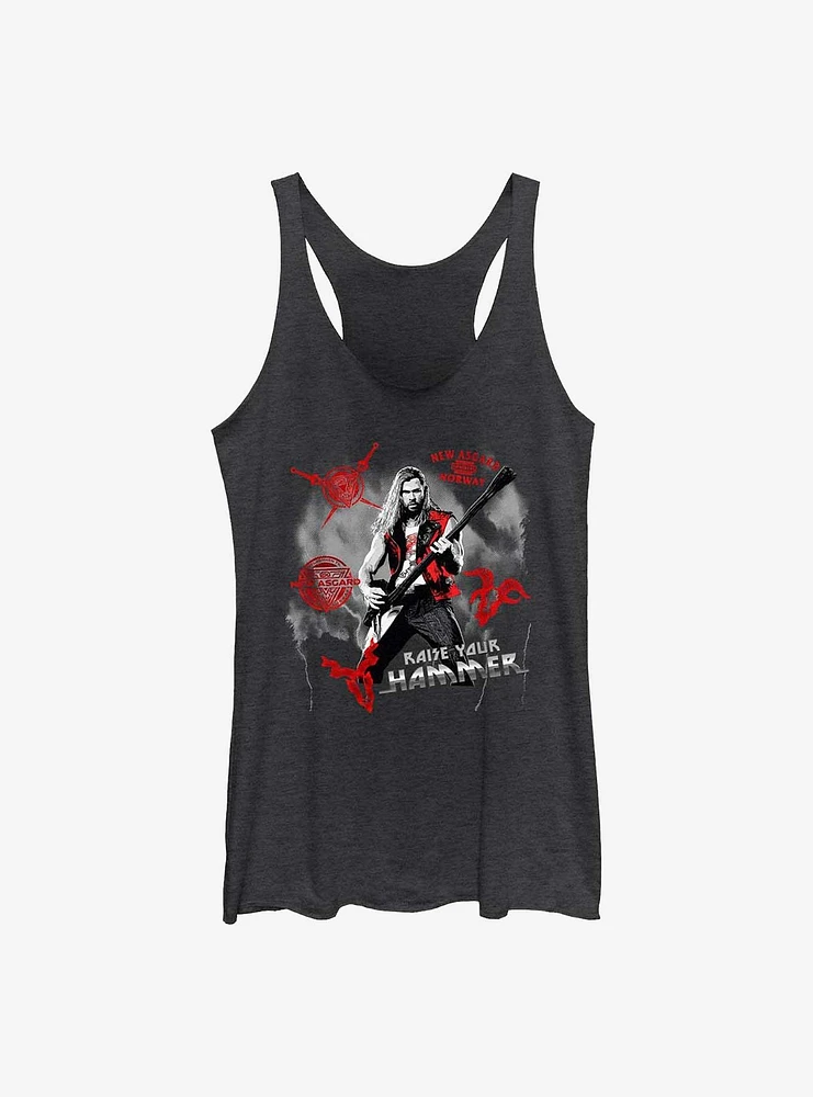 Marvel Thor: Love And Thunder Rock God Raise Your Hammer Womens Tank Top