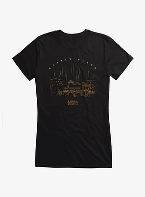 Game Of Thrones Castle Black Outline Girls T-Shirt