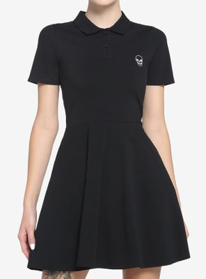 Embroidered Skull Polo Dress
