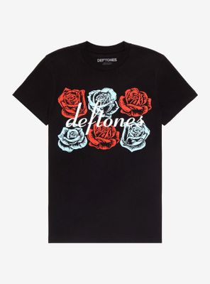 Deftones Red & Blue Roses Boyfriend Fit Girls T-Shirt