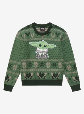 Our Universe Star Wars The Mandalorian Grogu Youth Holiday Sweater - BoxLunch Exclusive