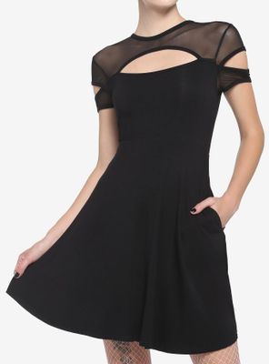 Black Fishnet Cutout Dress