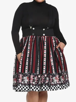 Mad Tea Party Stripe Suspender Skirt Plus