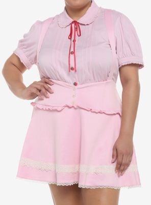 Pink Hearts & Lace Suspender Skirt Plus