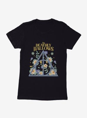 Harry Potter The Deathly Hallows Flowers Womens T-Shirt