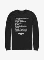 Marvel Ms. Name List Avengercon Long-Sleeve T-Shirt