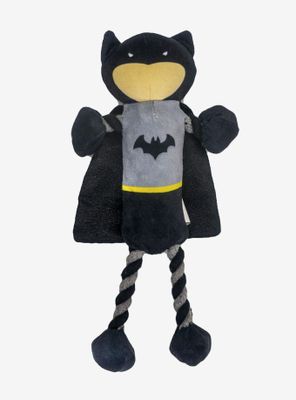 DC Comics Batman Plush with Black and Silver Rope Legs Dog Toy