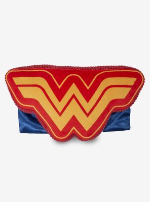 DC Comics Wonder Woman WW Logo with Cape Plush Squeaker Dog Toy