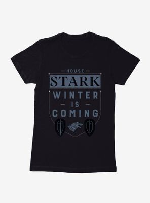 Game Of Thrones House Stark Words Script Womens T-Shirt