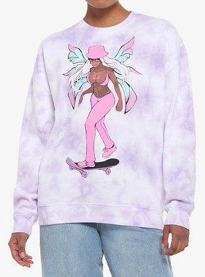 Fairy Skater Girl Tie-Dye Girls Sweatshirt By Proper Gnar