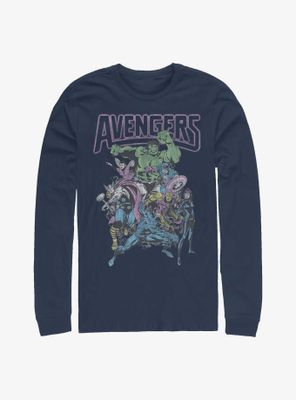 Marvel Avengers Comic Retro Group Long Sleeve T-Shirt