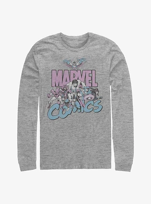 Marvel Avengers Pastel Group Attack Long Sleeve T-Shirt