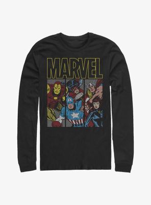 Marvel Avengers Tri Panel Heroes Long Sleeve T-Shirt