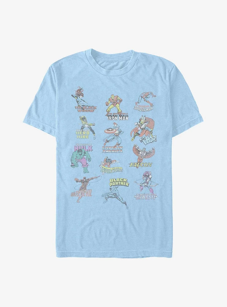 Marvel Avengers Character Chart T-Shirt