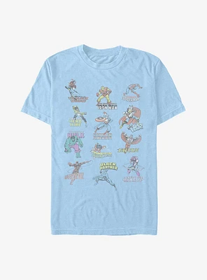 Marvel Avengers Character Chart T-Shirt