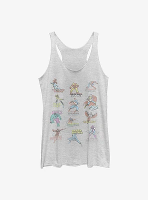 Marvel Avengers Character Chart Womens Tank Top