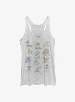 Marvel Avengers Character Chart Womens Tank Top