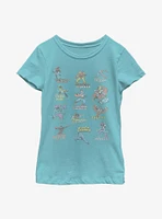 Marvel Avengers Character Chart Youth Girls T-Shirt