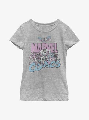 Marvel Avengers Pastel Group Attack Youth Girls T-Shirt