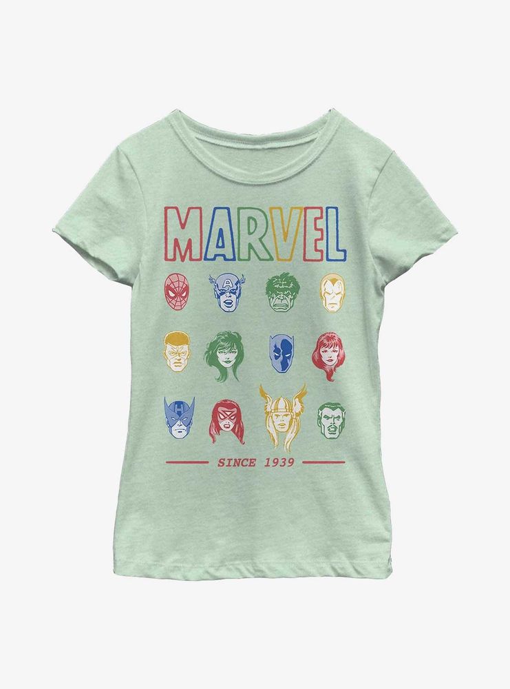 Marvel Avengers Faces Youth Girls T-Shirt