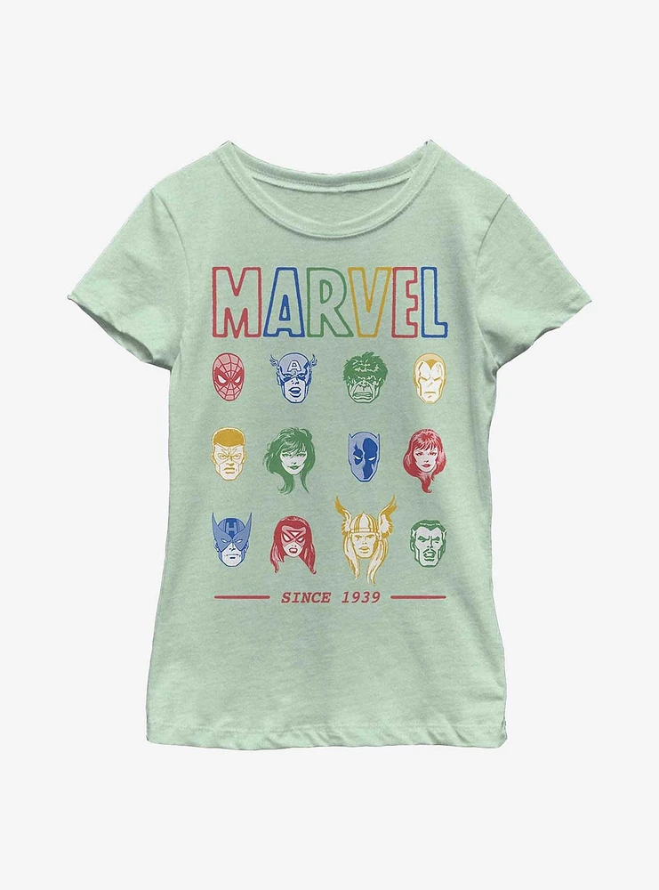 Marvel Avengers Faces Youth Girls T-Shirt