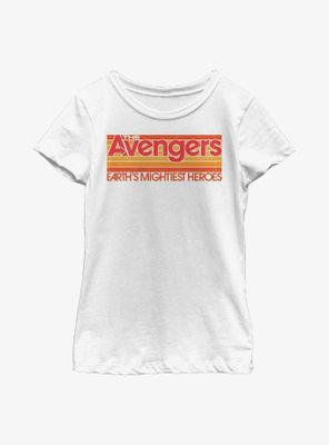 Marvel Avengers Retro Line Title Youth Girls T-Shirt