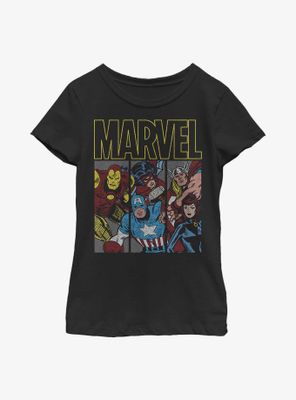 Marvel Avengers Tri Panel Heroes Youth Girls T-Shirt