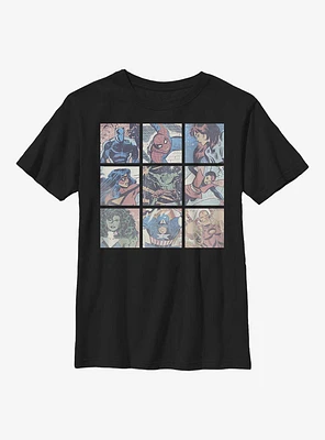 Marvel Avengers Square Comic Panels Youth T-Shirt