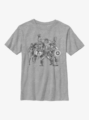 Marvel Avengers Mono Retro Group Youth T-Shirt