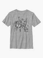 Marvel Avengers Mono Retro Group Youth T-Shirt