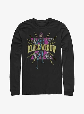 Marvel Black Widow Hero Symbol Fill Long Sleeve T-Shirt