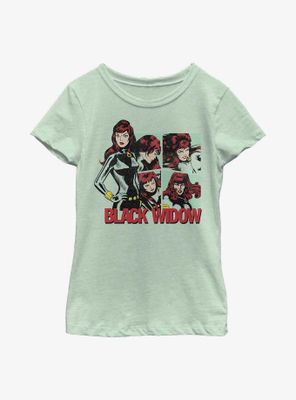 Marvel Black Widow Hero Panels Youth Girls T-Shirt