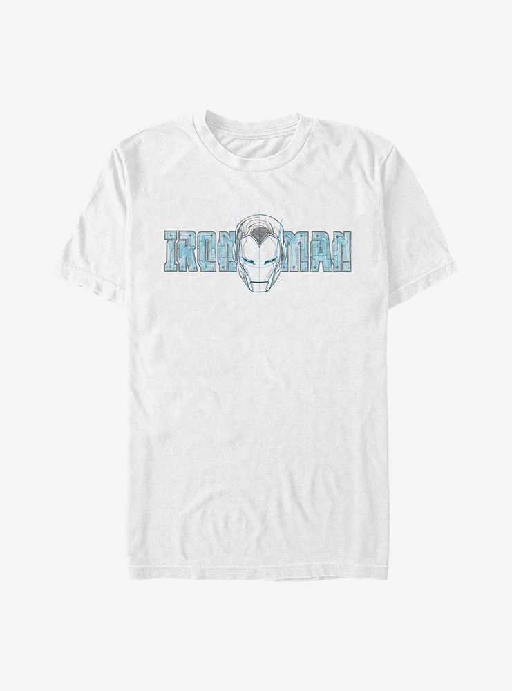 Marvel Iron Man Helmet Sketch T-Shirt