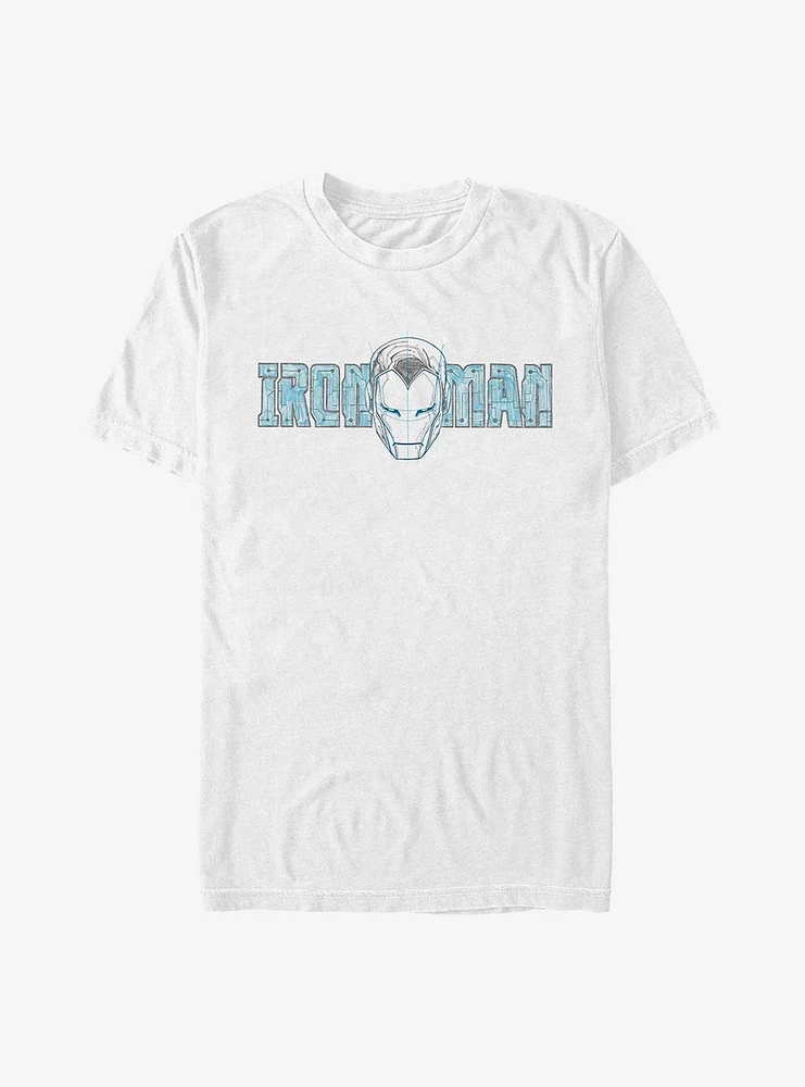 Marvel Iron Man Helmet Sketch T-Shirt
