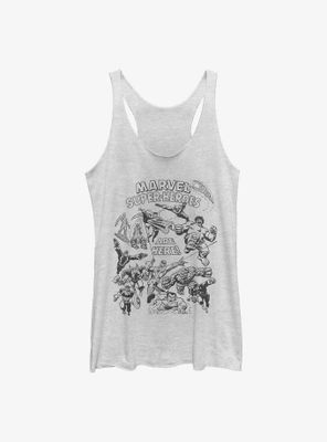 Marvel Super Heroes Are Here! Womens Tank Top