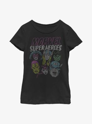 Marvel Grunge Super Heroes Youth Girls T-Shirt
