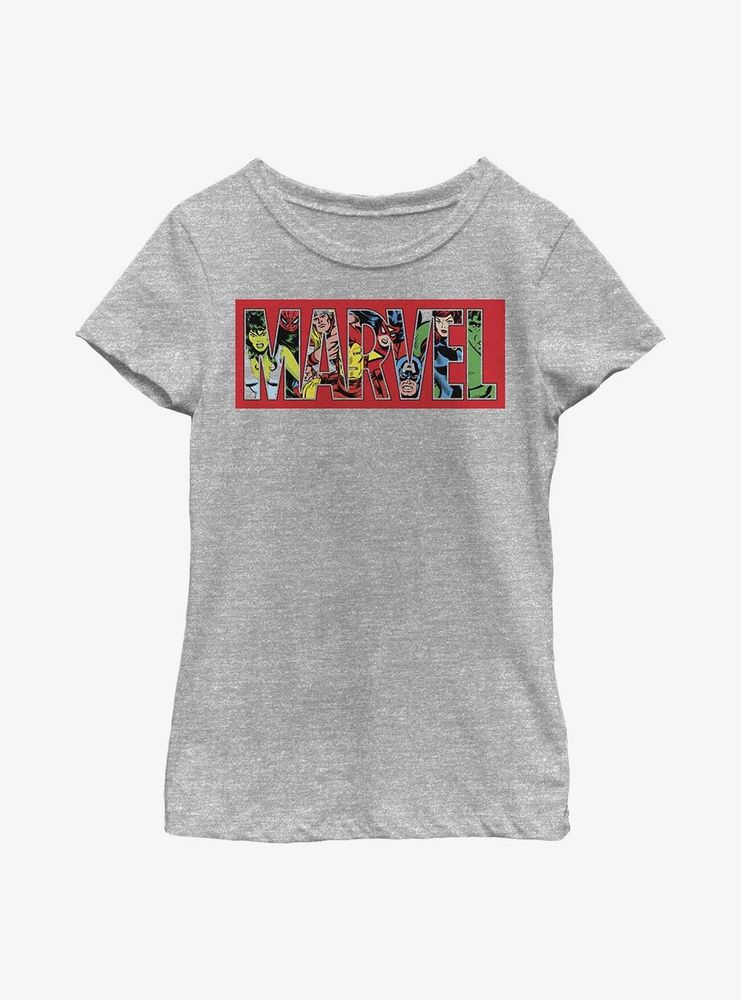 Marvel Logo Character Fill Youth Girls T-Shirt