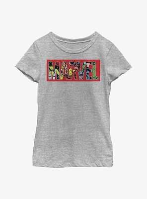 Marvel Logo Character Fill Youth Girls T-Shirt