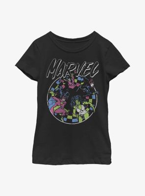 Marvel Retro Grunge Heroes Youth Girls T-Shirt