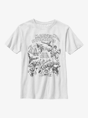 Marvel Super Heroes Are Here! Youth T-Shirt