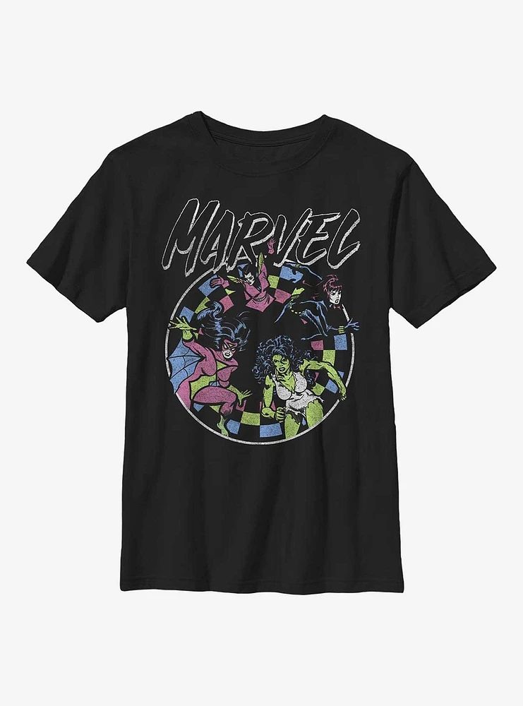 Marvel Retro Grunge Heroes Youth T-Shirt