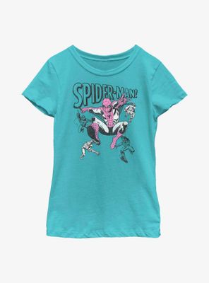 Marvel Spider-Man Comic Poses Youth Girls T-Shirt