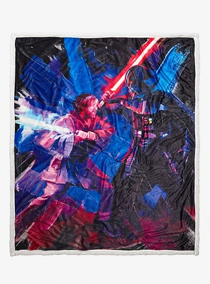 Star Wars Obi-Wan Kenobi Obi-Wan & Darth Vader Clash Sherpa Throw - BoxLunch Exclusive