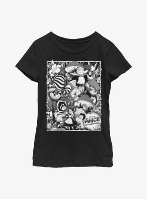 Disney Alice Wonderland Black Poster Youth Girls T-Shirt