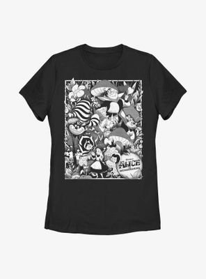 Disney Alice Wonderland Black Poster Womens T-Shirt